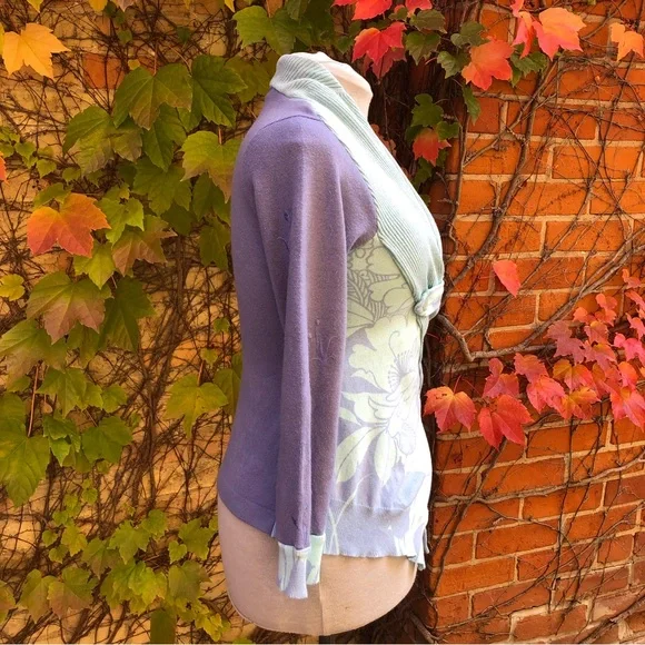 Stylish Women's Sweater in Purple and Blue - Picture 2 of 9